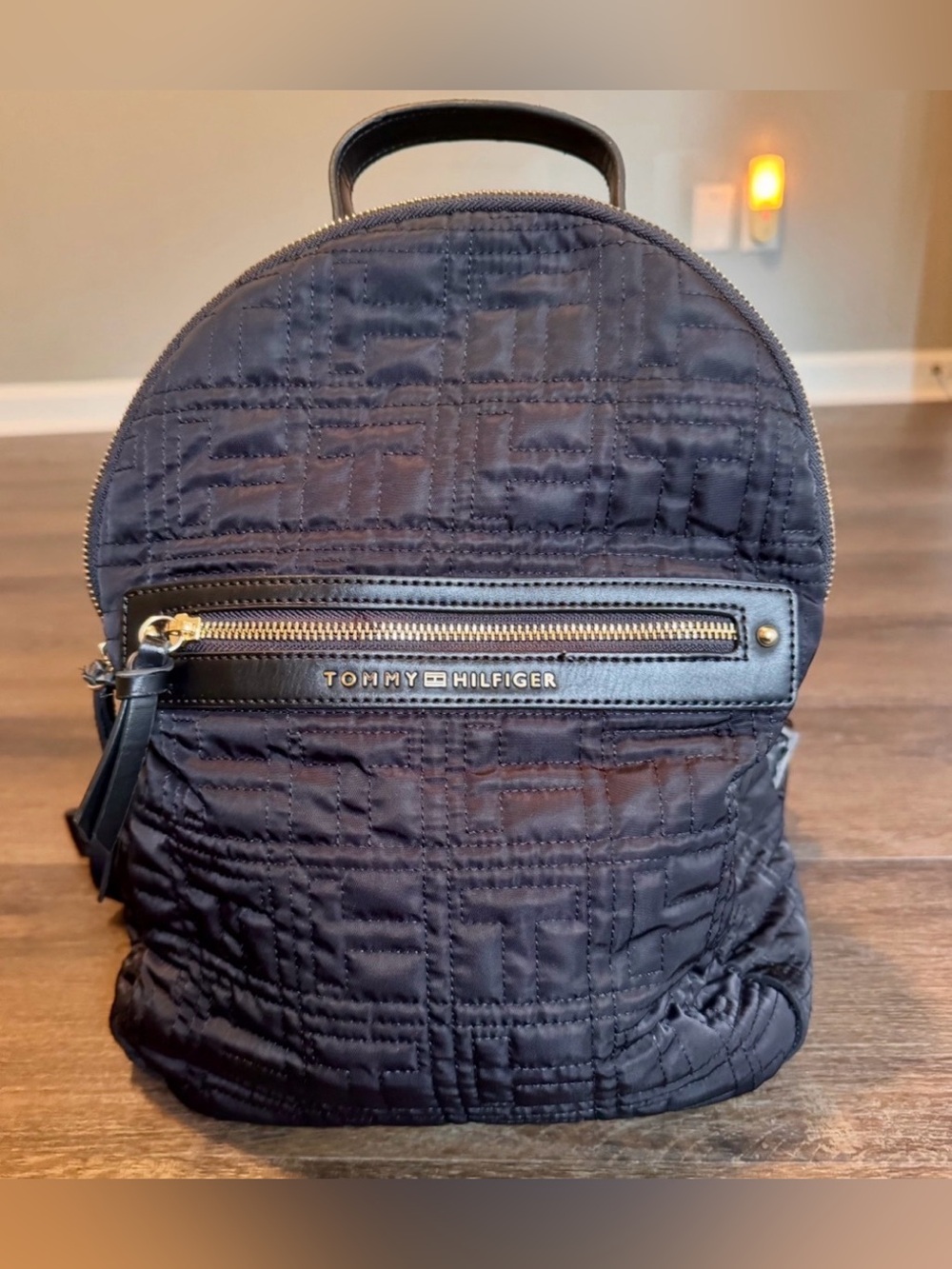 Vintage Tommy Hilfiger Black Quilted Mini Backpack